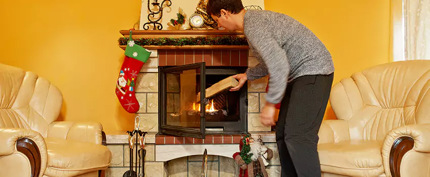 Rusted Metal Fireplace Restoration in Burke Centre, Virginia